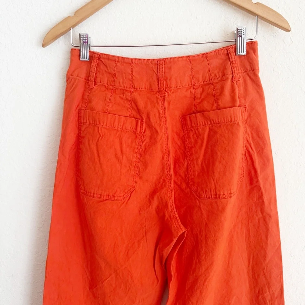 Maeve The Colette Orange Cropped Wide Leg Pants Size 8 - Picture 5 of 8